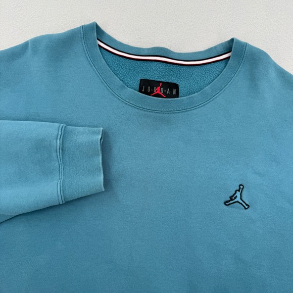 Jordan Other - Jordan Mens Essentials Fleece Crewneck Sweatshirt Teal Blue 3XL Jumpman Logo